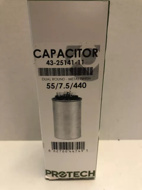 55/7.5 MFD 440v AC Dual Round Motor Run Capacitor 370v 440 vac  43-25141-11 HVAC