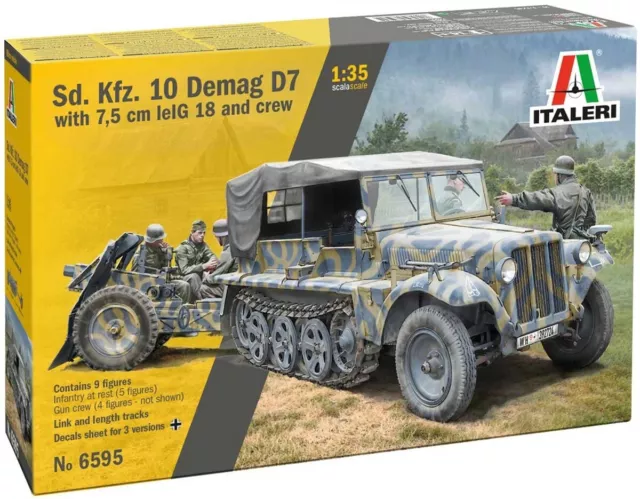 Italeri  1/35 Sd.Kfz. 10 Demag with Le. IG18 and Crew #6595 📌USA📌