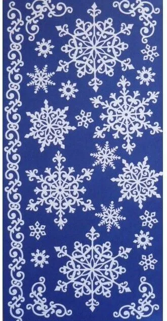 WHITE SNOWFLAKES Peel Off Stickers Flourish Christmas Winter Snow Frozen Ice