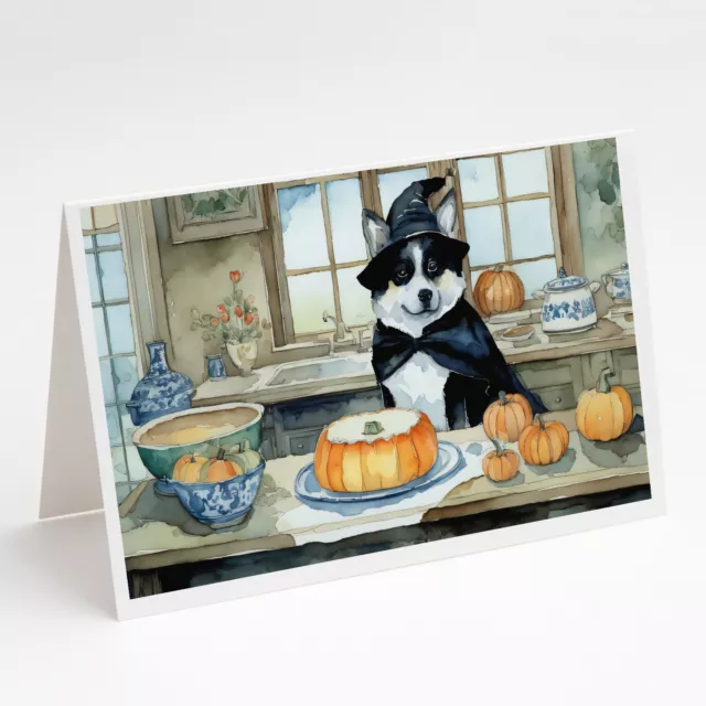 Akita Fall Kitchen Pumpkins Greeting Cards and Envelopes Pack of 8 DAC1723