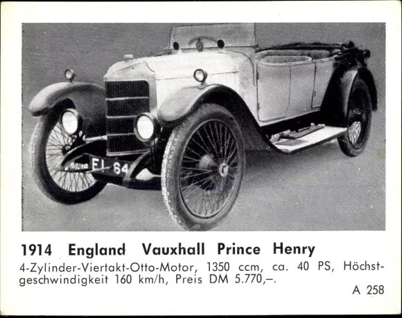 Sammelbild Das Kraftfahrzeug, England Vauxhall Prince Henry,... - 10730403