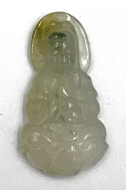 Antique Chinese Celadon Jade Carved Pendant