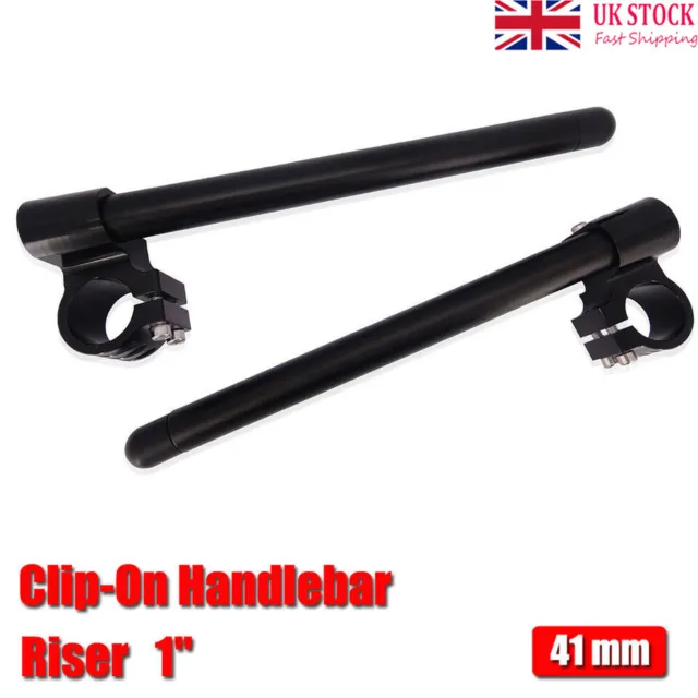 41mm Handlebars Clip On Handle Bars Fork Universal Motorcycle CNC Racer Separate