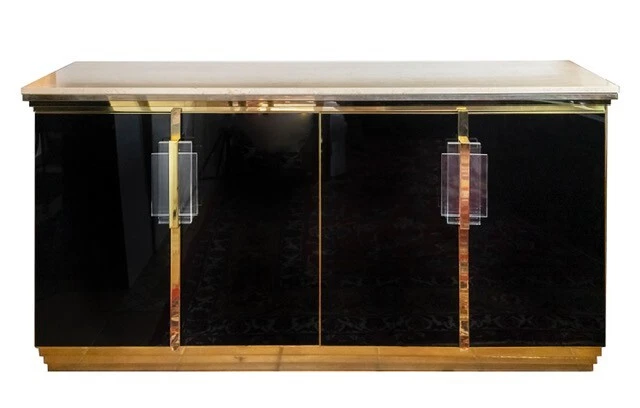 Mid-Century sideboard by Belgo Chome in the style of Maison Jansen, 1970s