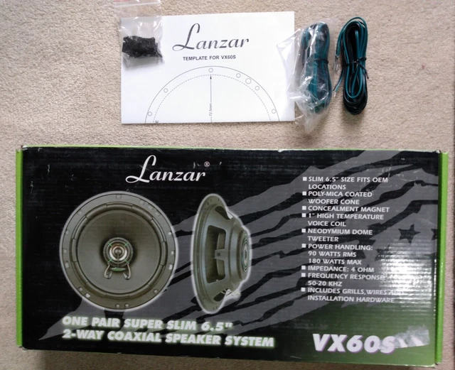 Lanzar Vx60S 2-Way Coaxial Car Speaker—Super Slim—6.5" 180 W—Fits Jaguar E-Types