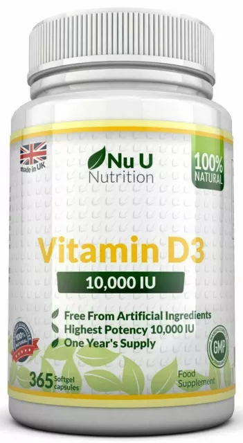 Vitamine D3 10000iu haute force 365 capsules de gel doux vitamine D 10 000iu vit d3