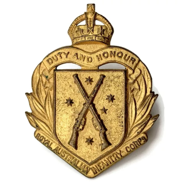 ORIGINAL WW2 ROYAL Australian Infantry Corps Army Division Cap Badge £ ...