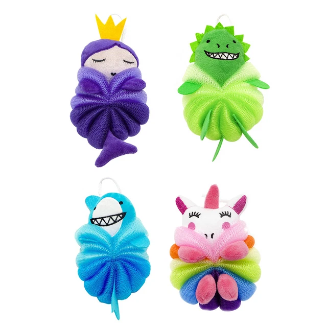 4 piezas Bad Body Scrubbers adorable Bad Peeling Peeling