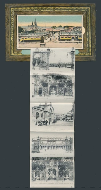 Leporello-CPA Nancy, Place Stanislas, La Gare, la Prefecture 1927