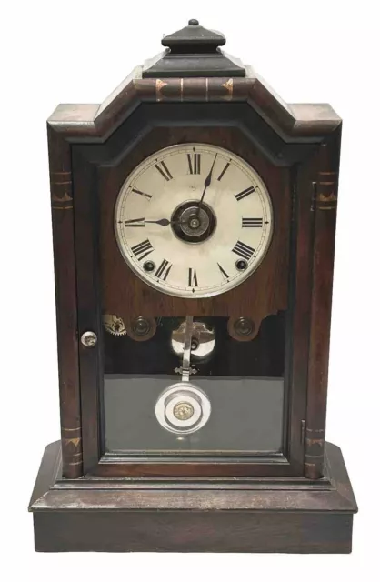 Antique Seth Thomas Mantle Clock ATLANTA City Series Kitchen Clock W/Alarm RUNS 3