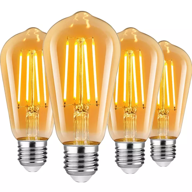 E27 Edison Vintage LED Lampe Filament Leuchtmittel Glühbirne Retro Bulb Warmweiß