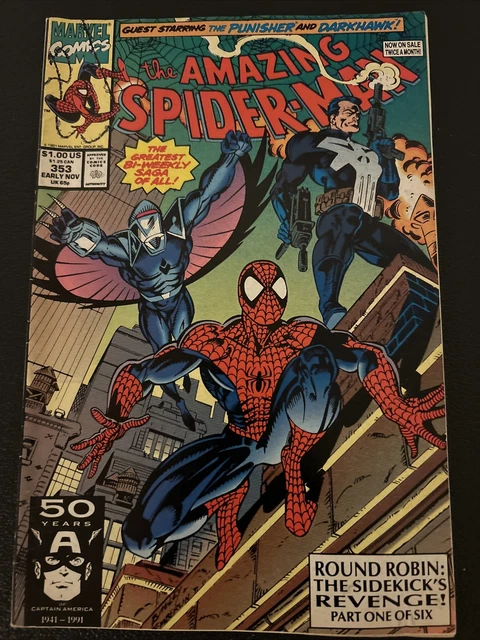 Amazing Spider-Man #353 First Print Marvel Comics (1991) Punisher Darkhawk