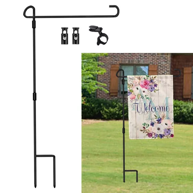 Stainless Garden Yard Flag Pole Flagpole Stand Holder-Outdoor Flag Bracket Decor