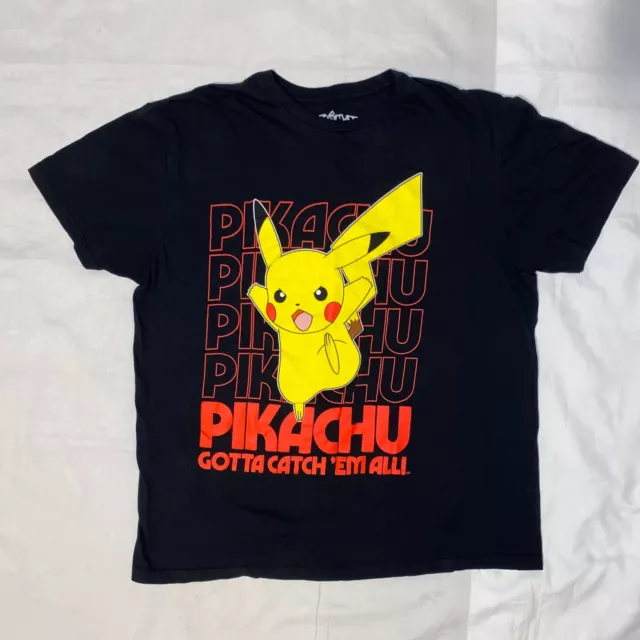 Pokemon Pikachu Gotta Catch Em All Ash Ketchum Black Gamer Graphic Tshirt L 10 00 Picclick