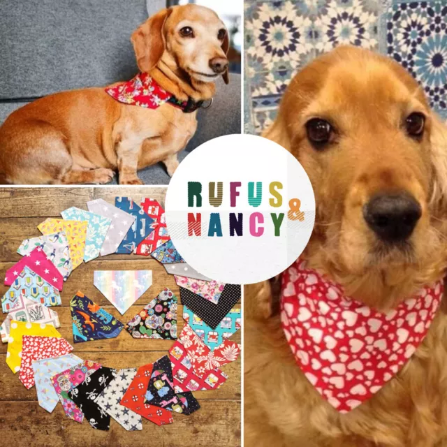 Handmade Dog Bandana Slide on Collar Neckerchief Scarf Gift Present