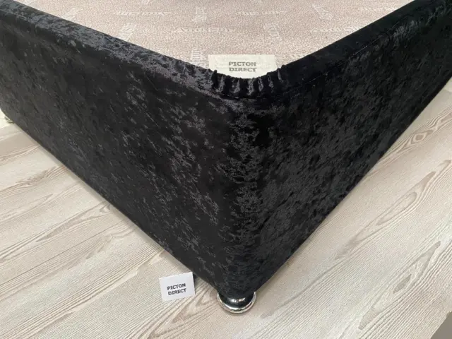 Funda de cenefa elástica con base de sofá cama de terciopelo triturado negra