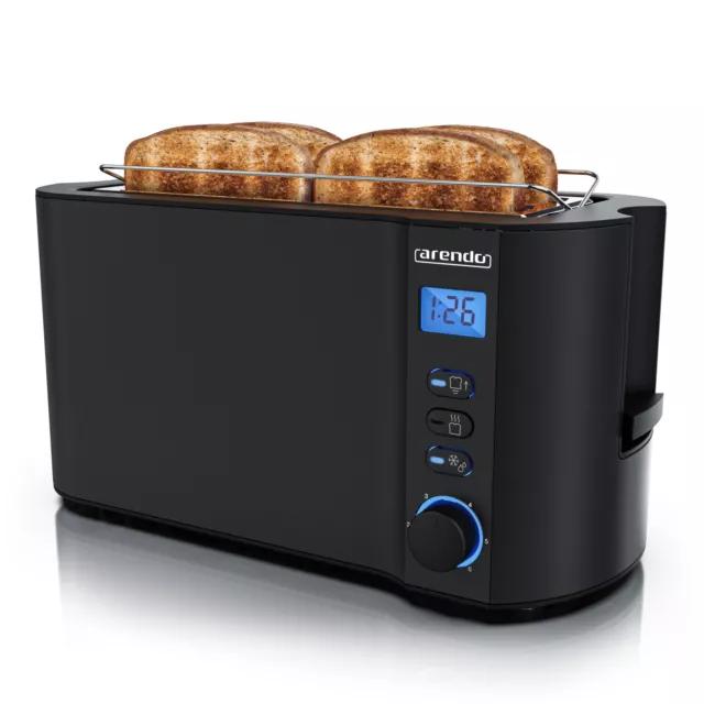 Arendo MANHA 4 Scheiben Edelstahl Langschlitz Toaster 1500W LCD Display