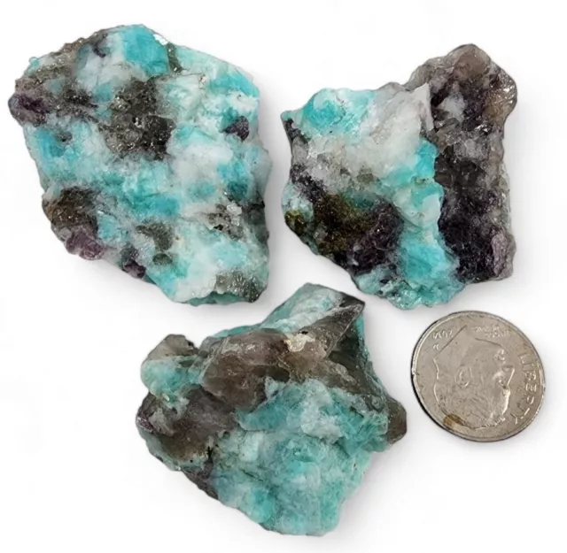 Amazonite Crystals 71.5 grams Brazil. 3 Piece Lot