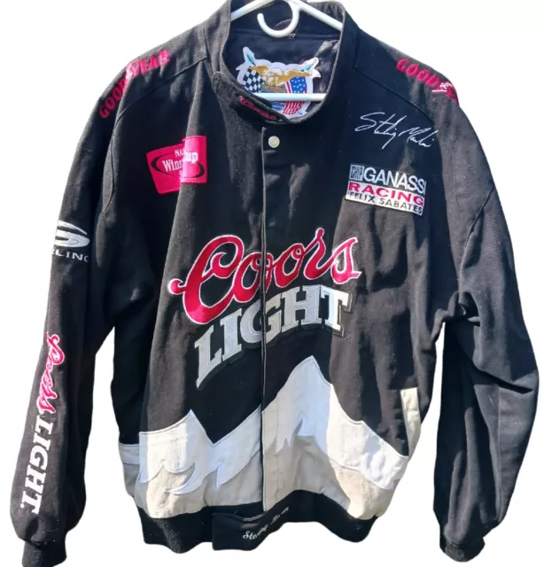 Vintage Sterling Marlin Coors Light Racing  Jacket Mens Size 2XL- Jeff Hamilton