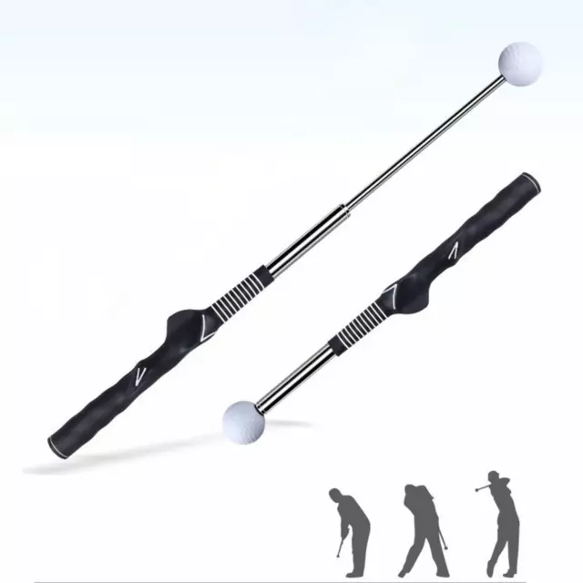 Golf Swing Trainer Aid Comfortable Grip Indoor Outdoor Telescopic Warm up Stick