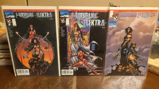 Comic book lot of 3 Devils Reign Chapter 5 and 6 Witchblade elektra wolverine !!