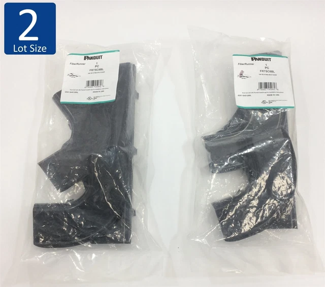 NEW Lot of 2 Panduit Fiberrunner FRTSC6BL Split Cover 6x4 Horizontal Tee Fitting