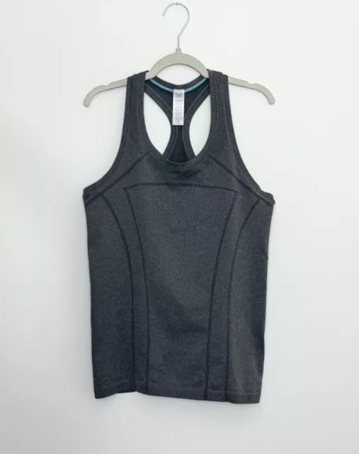 Ivivva Lululemon Girls Tank 14 Gray Racerback Sleeveless Top Seamless Logo NWOT