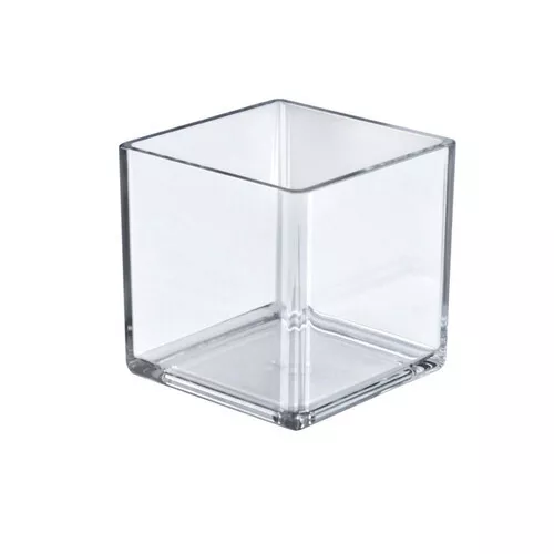 Azar Displays 5" Deluxe Clear Acrylic Square Cube Bin for Counter,4-Pack