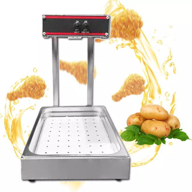 French Fries Warmer Chips Fried Dish Countertop Food Warmer Lamp 1000W Buffet