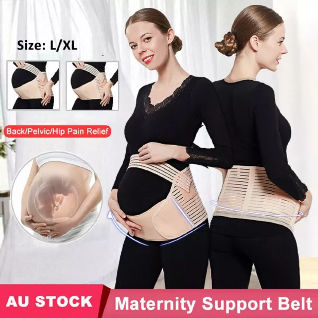 New Maternity Pregnancy Belt Belly Band Back Support Abdominal Strap Brace Beige