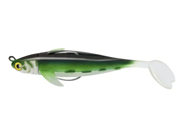 6Pcs Señuelos Pesca, Ojos 3D Señuelo de Pesca Suave Vinilos de Pesca para  Lubina Lucio Carpa Cebo Artificial de un Solo Gancho Cola Grande Señuelo de