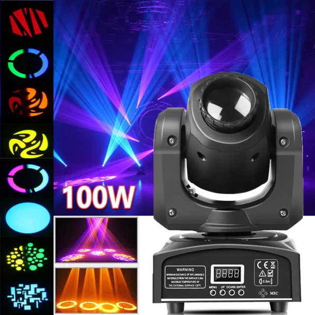 120W LED Moving Head Light 8 Gobo Effect Beam Strobe DMX DJ Party Stage Lighting