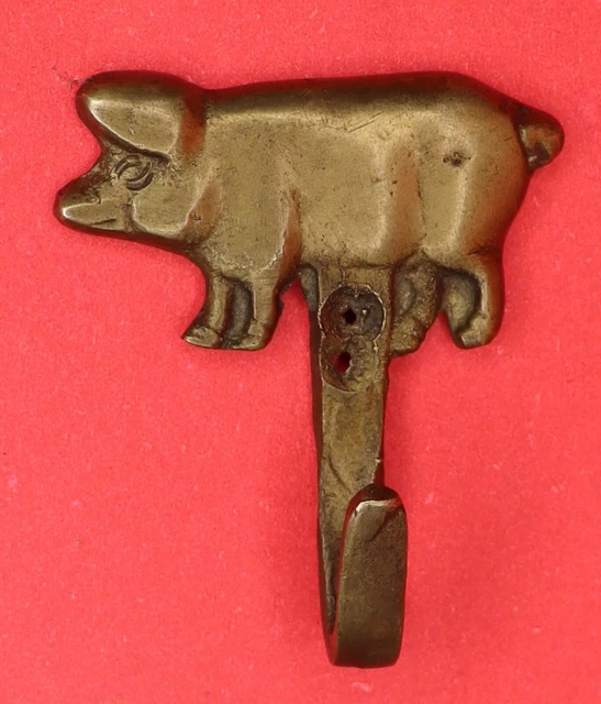 Pig Shape Antique Style Handcrafted Brass Key Clothe Towel Wall Hanger Hook