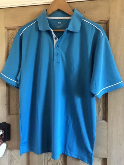 Palm Grove M Golf Polo Shirt Turquoise NEW BNNT