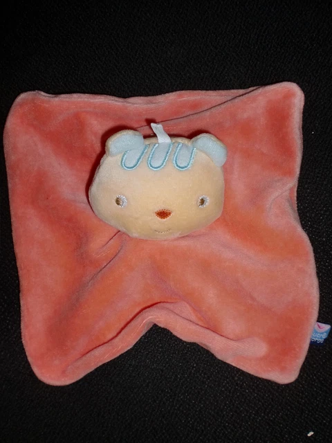 doudou plat ours chat orange SUCRE D'ORGE