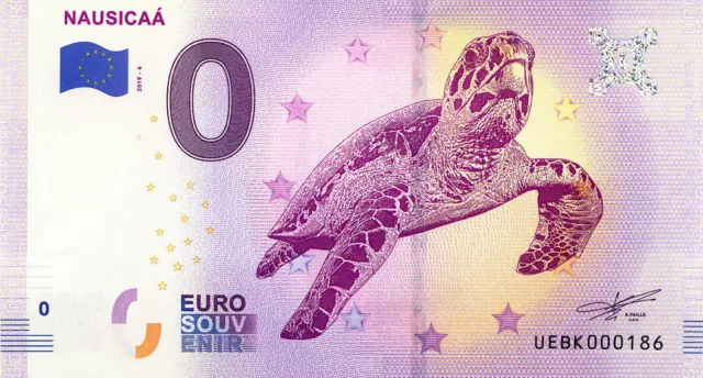 62 BOULOGNE-SUR-MER Nausicaá 4, N° de la 2ème liasse, 2019, Billet Euro Souvenir
