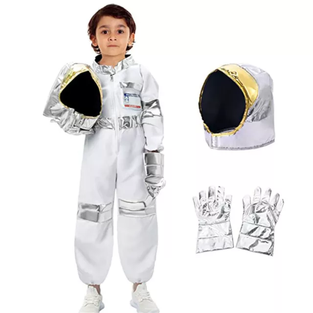 Kids Astronaut Space NASA Costume Suit Uniform Child Boys Girls Outfit Spaceman