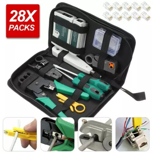 Analyzer Network Cable Tool Kit LAN Crimper Down Wire Stripper Cat5 6 RJ45 BAG