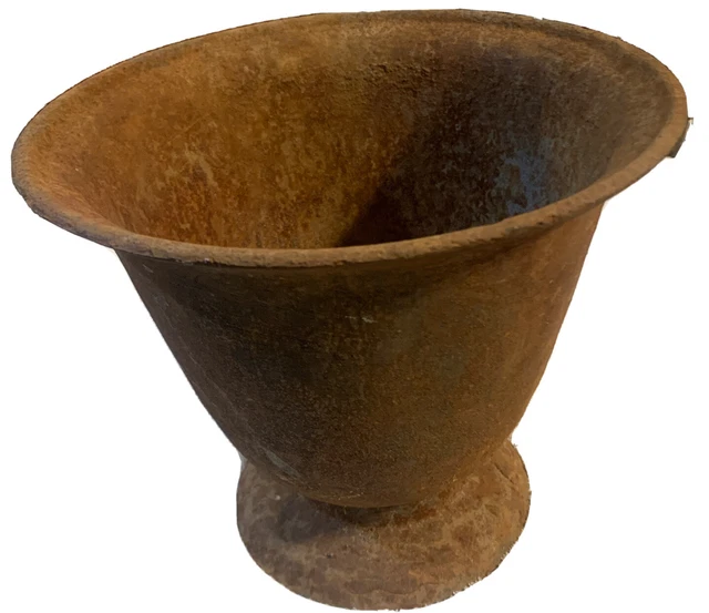 VINTAGE CAST IRON Mortar Urn small planter $44.99 - PicClick