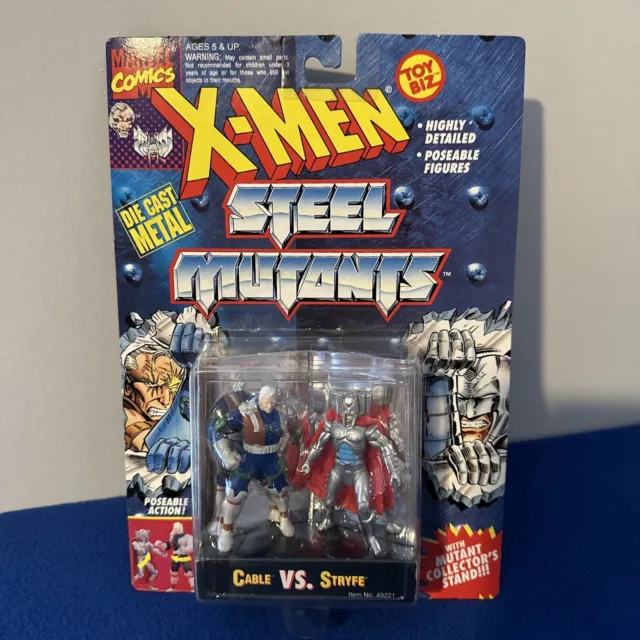 1994 TOYBIZ MARVEL X-MEN STEEL MUTANTS CABLE VS STRYFE MOC Diecast Metal