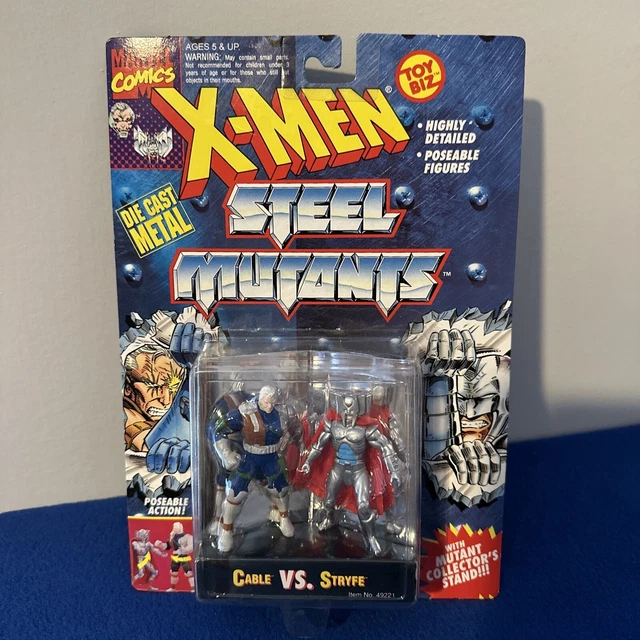 1994 TOYBIZ MARVEL X-MEN STEEL MUTANTS CABLE VS STRYFE MOC Diecast Metal