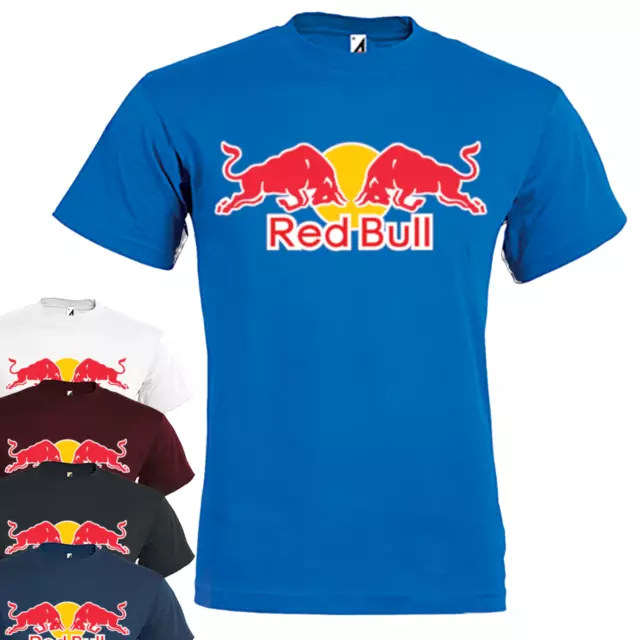 T shirt Uomo in cotone  Red Bull Maglietta estiva a manica corta con stampa