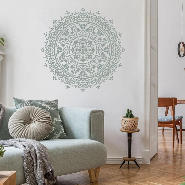 Geometric Line Cloud Schablone - 80cm Große Vorlage Für Wände, Böden & Möbel