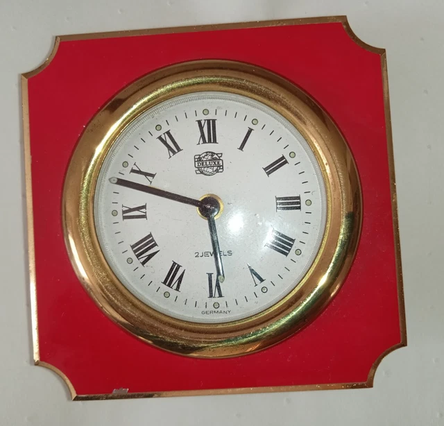 Sveglia orologio Deluxe 2 jewels Germany vintage da viaggio anni 60