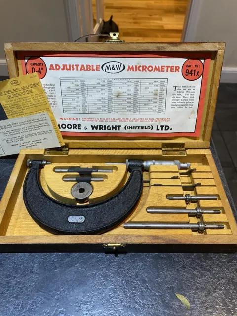 0-4” Moore & Wright Adjustable Micrometer