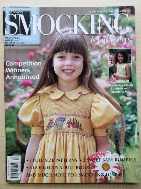 Australian Smocking & Embroidery 2003 Issue 62 Heirloom Sewing Inserts Intact