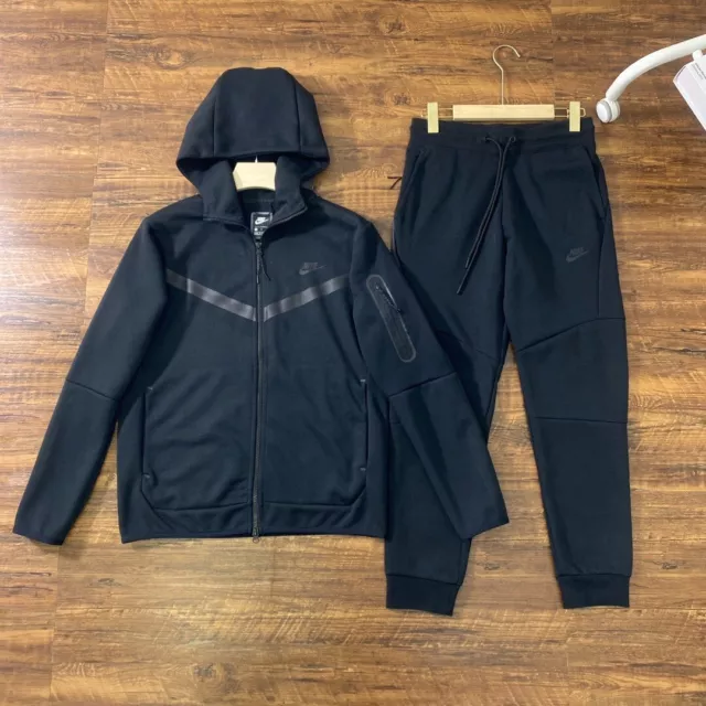 Nike Black Tech Fleece Tracksuit Set | Size Medium