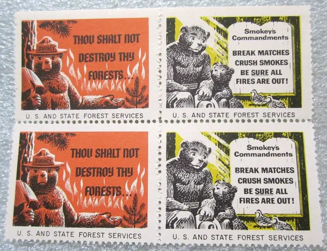 US Poster Stamps ~ Forest Service ~ Smokey the Bear ~ 12 Labels