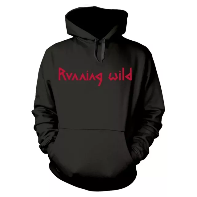 RUNNING WILD - UNDER JOLLY ROGER (CROSSBONES) BLACK Hooded Sweatshirt XX-Large