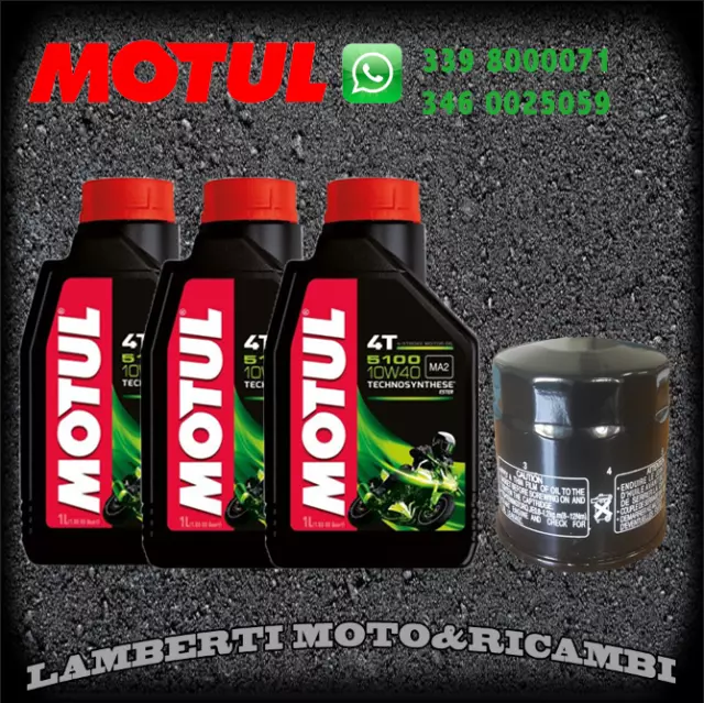 Kit Tagliando Olio Motul 5100 10W40 + Filtro Kawasaki Er 5 500 2000 2001 2002